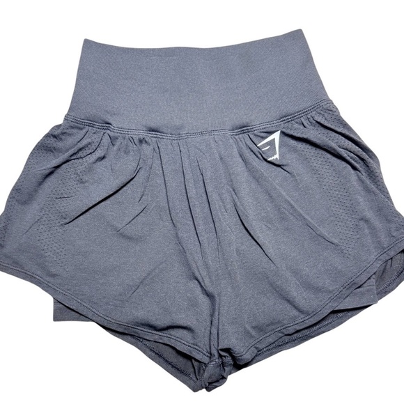 Gymshark High Waist Relaxed Fit Training Shorts XS Gray Activewear - Picture 1 of 3